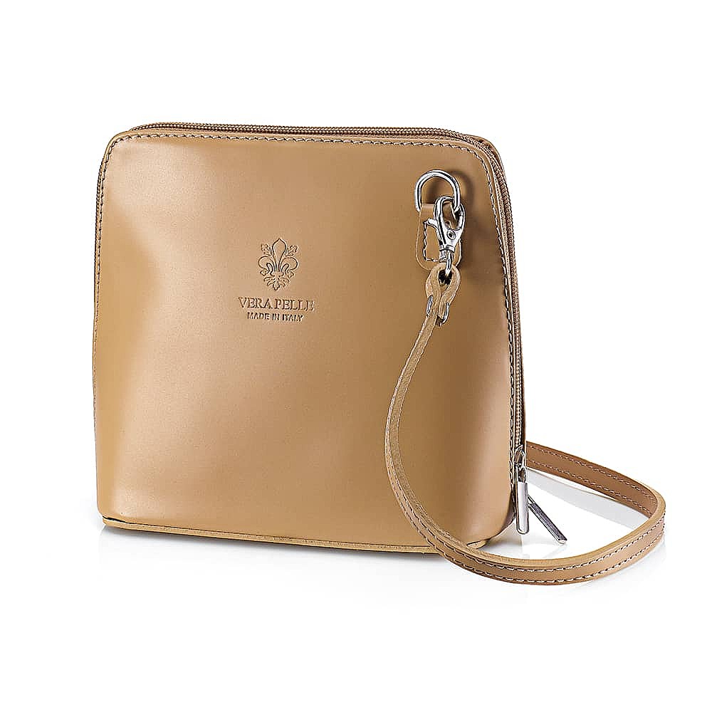 Timeless Taupe Leather Cross-Body Bag