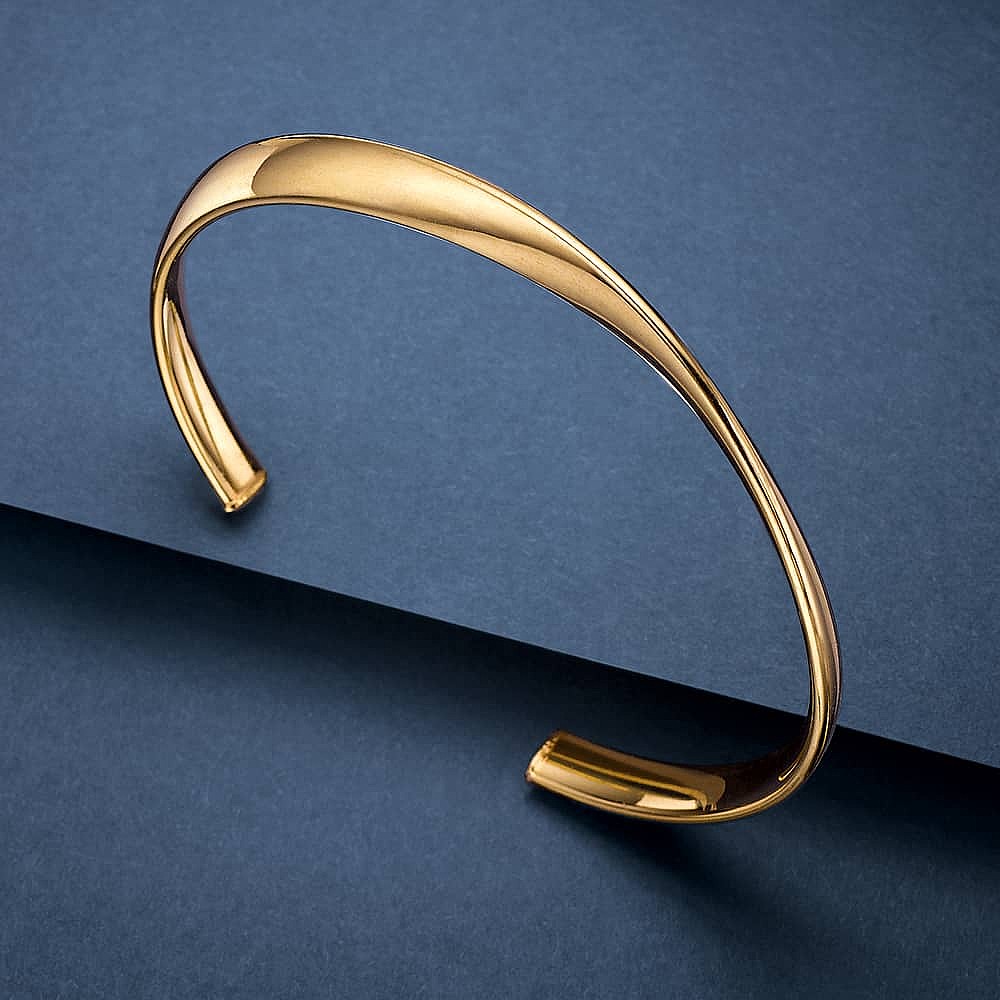 Sleek Sentiments Gold-plated Cuff Bangle