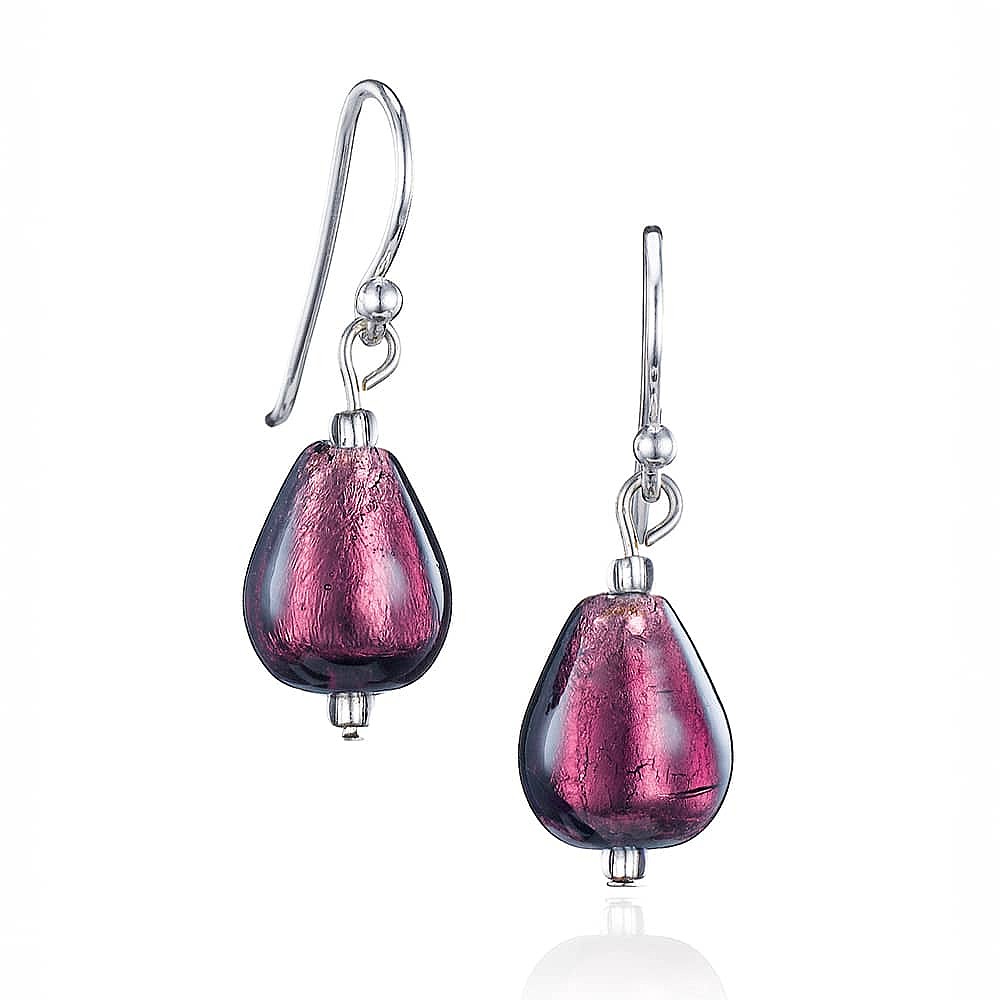 Passionately Plum Murano Earrings