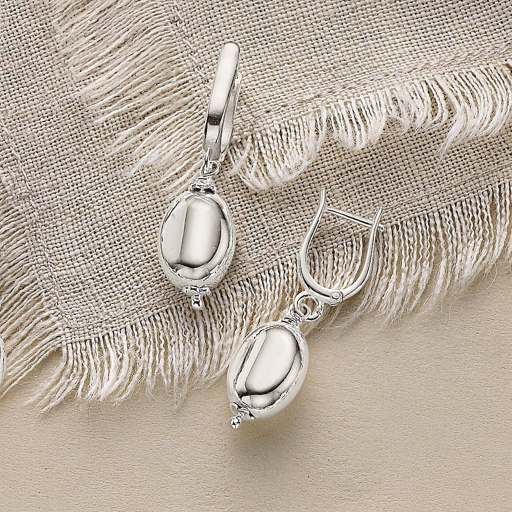 Molten Moments Silver Earrings