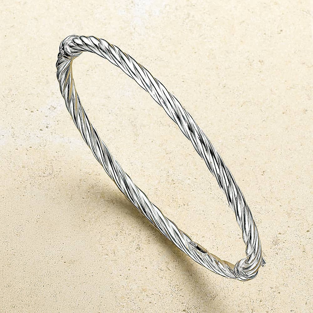 In the Groove Silver Bangle