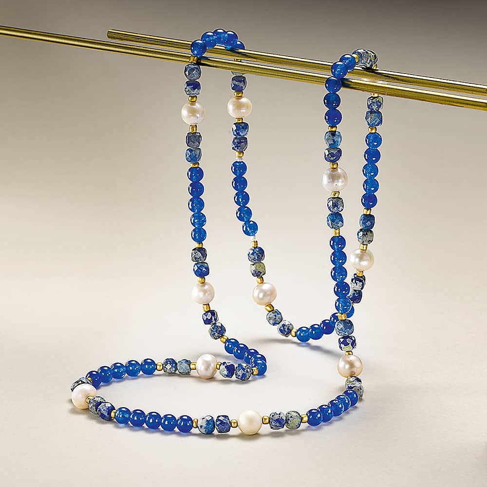 In a Blaze of Blue Gemstone Necklace