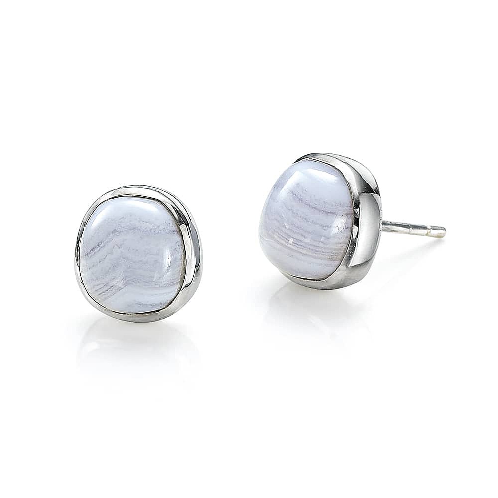 Clear Pathways Agate Stud Earrings