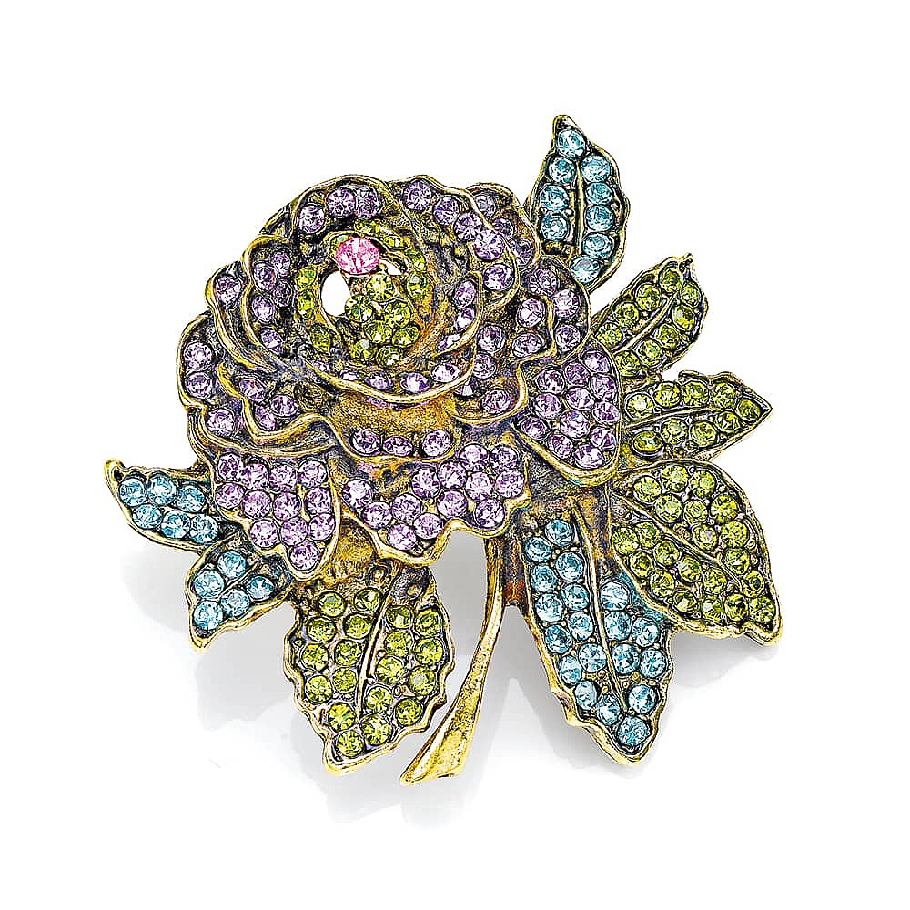 Ever Enchanting Rose Crystal Brooch