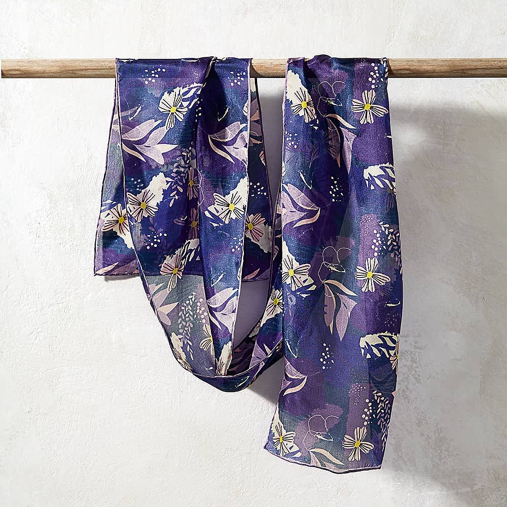 Floral Artistry Silk Scarf