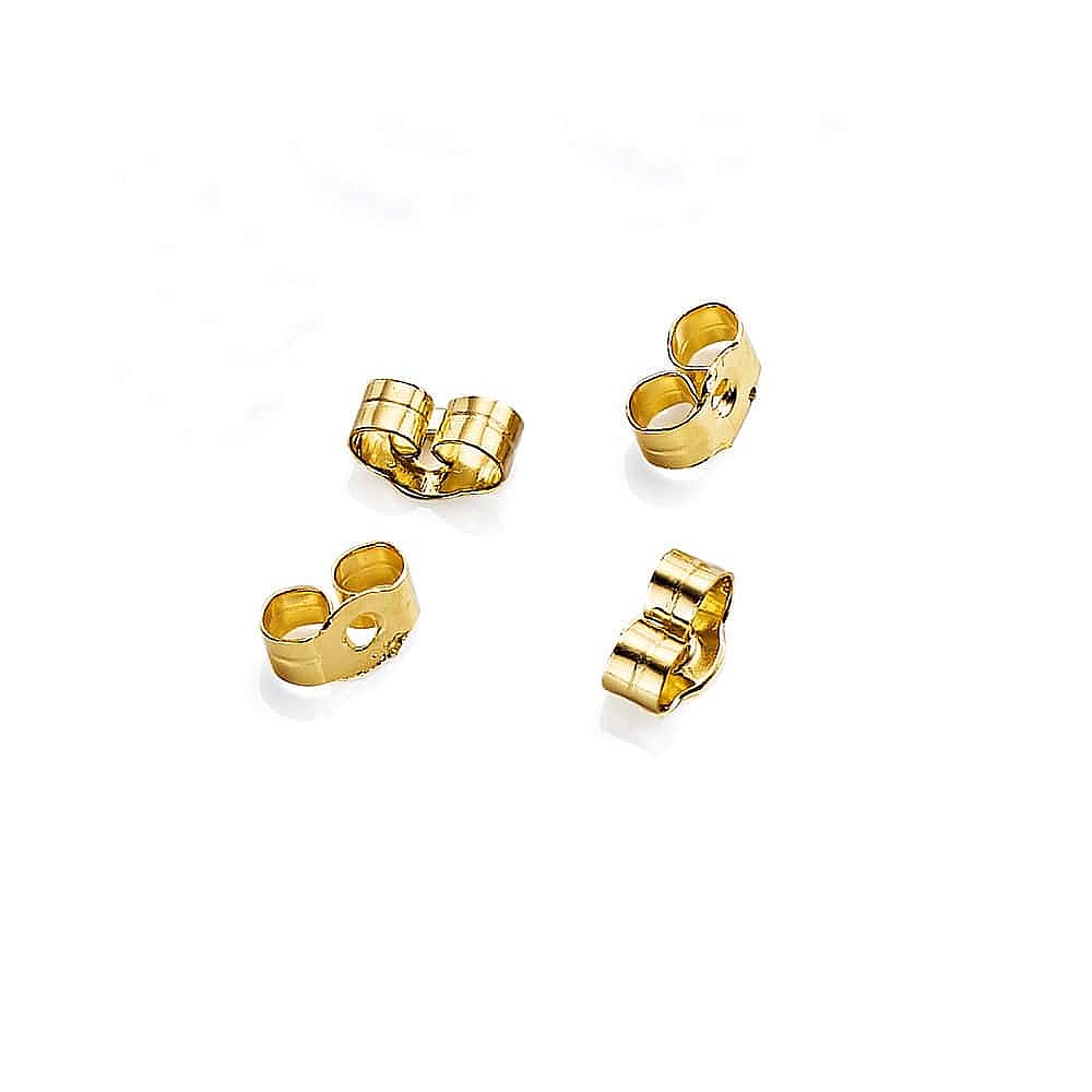 10K Solid Yellow Gold Butterfly Earring Backs - Replacement Push Back  Stopper