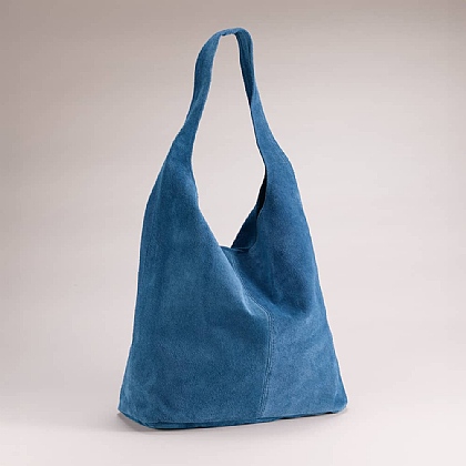 Out of the Blue Suede Slouch Bag
