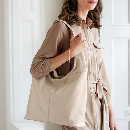 Rise Above Leather Slouch Bag