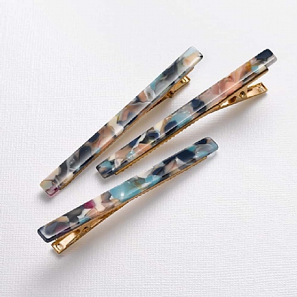 Marbled Medley Trio of Hair Slides