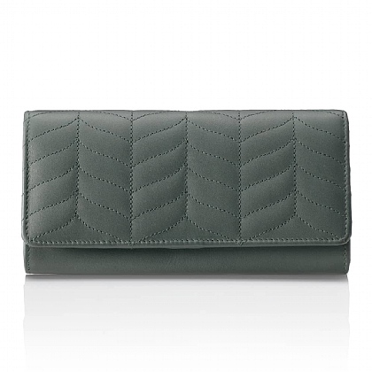 Poised In Petrol Leather Purse