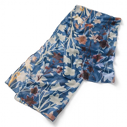 Blue Botanical Scarf