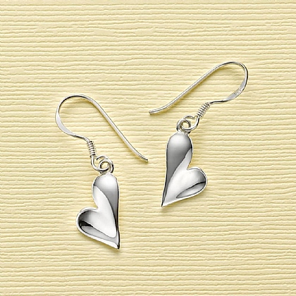 Taken to Heart Silver Earrings