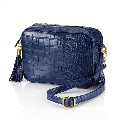 Noteworthy Navy Faux Leather Bag