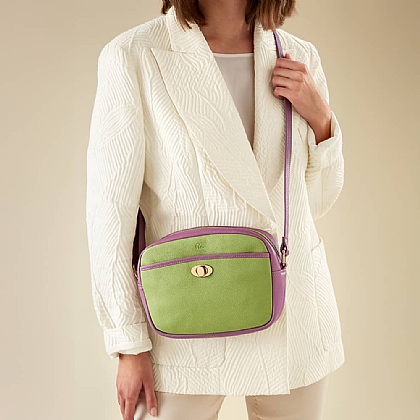 Living in Lime Leather Cross-Body Bag