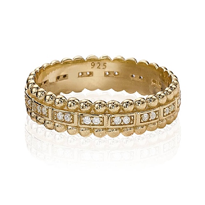 Circled In Light Gold-Plated Ring