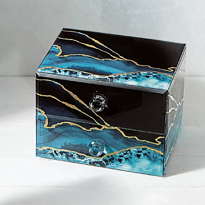 Of Sky & Sea Glass Drawer Box