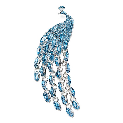 Eyes on Me Crystal Peacock Brooch