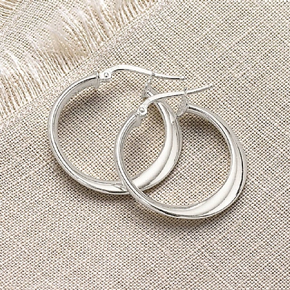 In Motion Silver Hoop Earrings