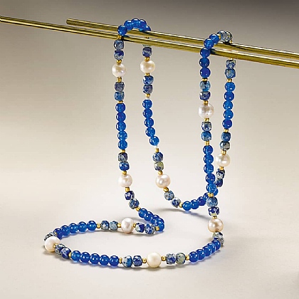 In a Blaze of Blue Gemstone Necklace
