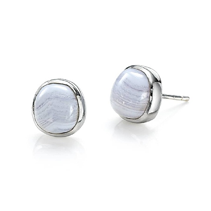 Clear Pathways Agate Stud Earrings