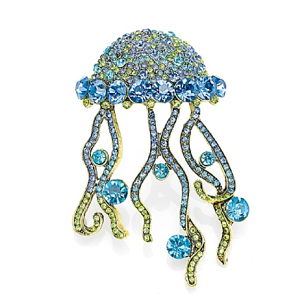 Electric Elegance Jellyfish Brooch